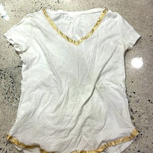 Gold trim soft tee